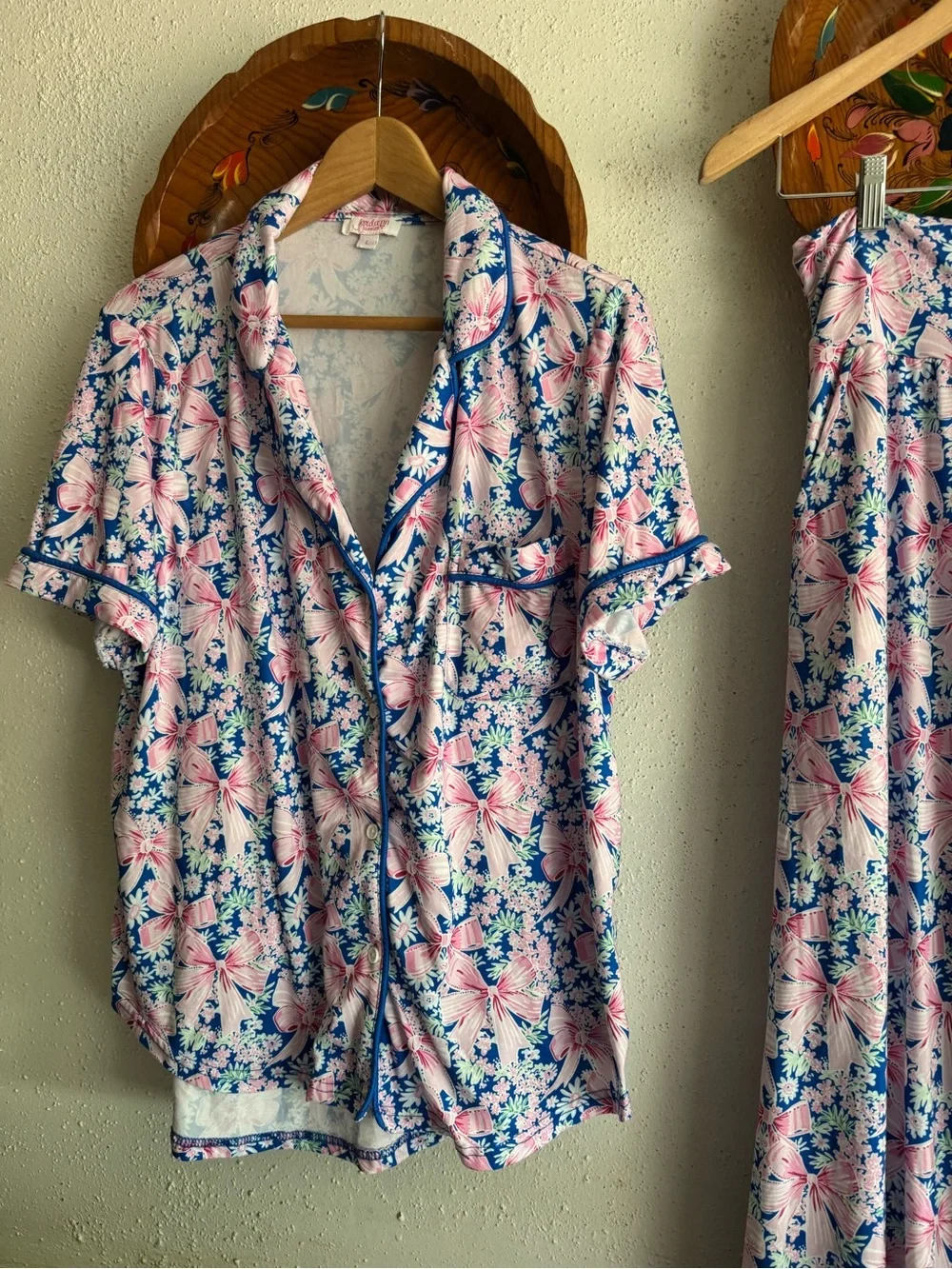 Jordann Jammies Floral Pink & Blue Women's Pajama Set
